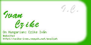 ivan czike business card